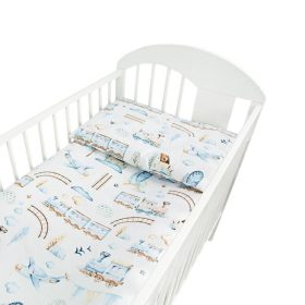 2 részes ágynemű - bézs vasút