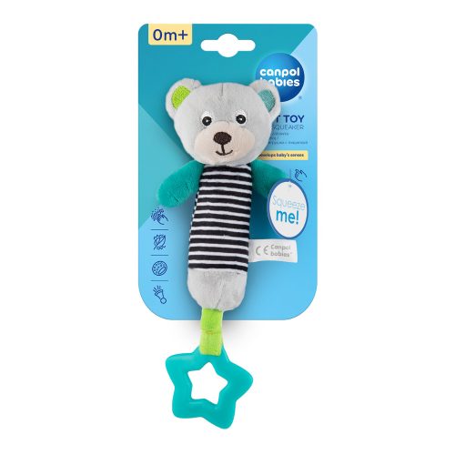 CANPOL szürke plüss maci rágókával