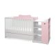 Lorelli Multi kombi ágy 190x72 - White Orchid Orchid Pink