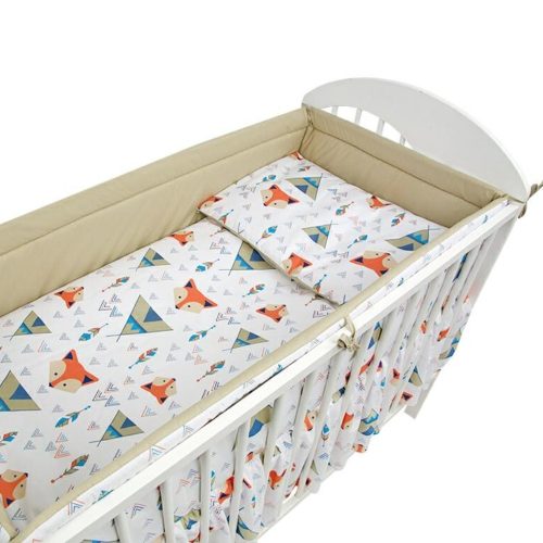 2 részes ágynemű - bézs róka