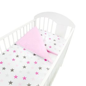 2 részes ágynemű - rózsaszín csillagok