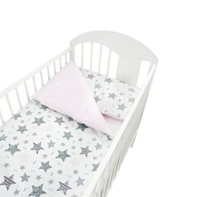 2 részes ágynemű - modern rózsaszín csillagok