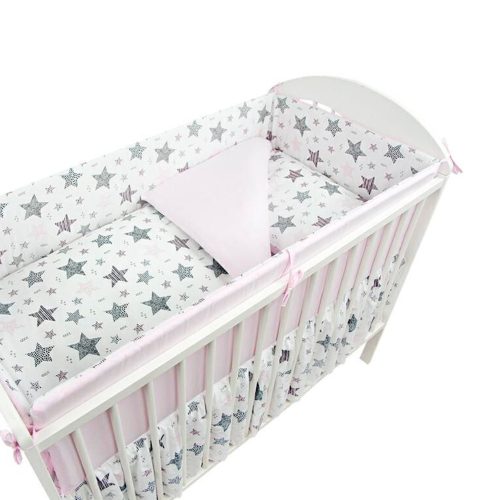 2 részes ágynemű - modern rózsaszín csillagok