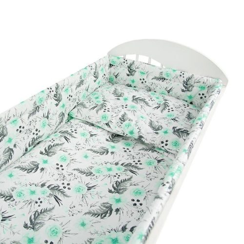 2 részes ágynemű - zöld virág