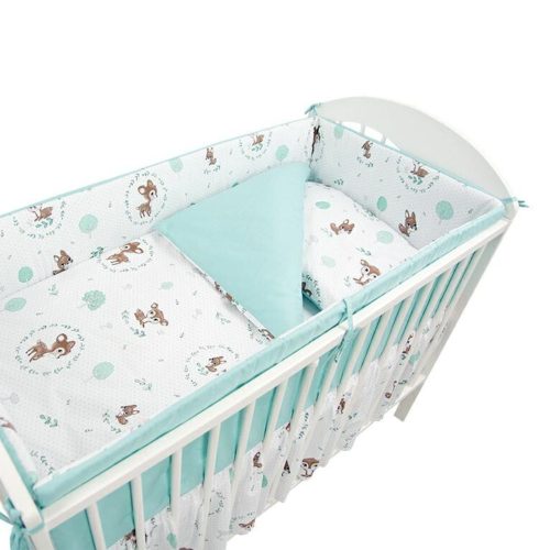 2 részes ágynemű - zöld őzike