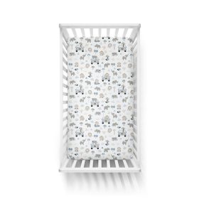 Gumis pamut lepedő - kék szafariautó