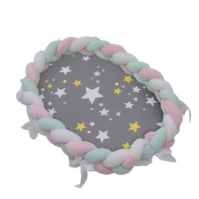 Fonott babafészek - rózsaszín-menta-fehér