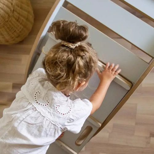 Létra / csúszdalap fa hintához - L - fehér