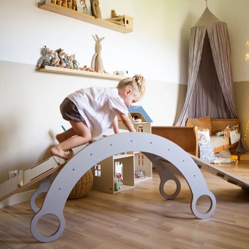 Létra / csúszdalap fa hintához - L - fehér