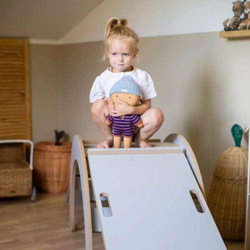 Létra / csúszdalap fa hintához - L - szürke