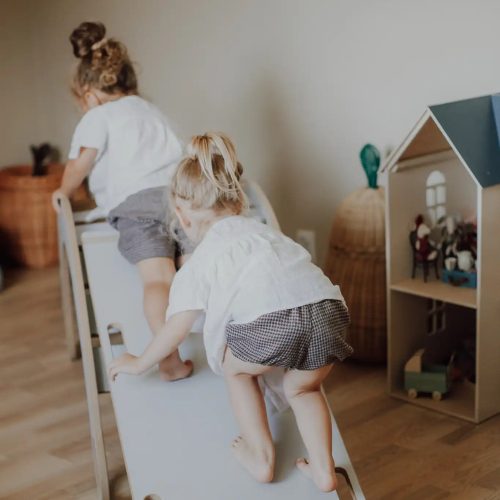 Létra / csúszdalap fa hintához - L - szürke