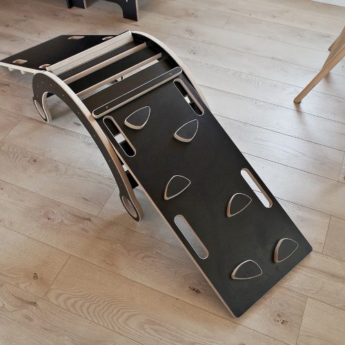 Mászófal / csúszdalap fa hintához - M - natúr