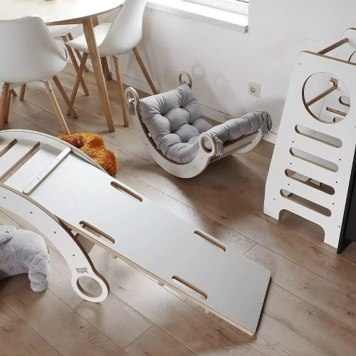 Mászófal / csúszdalap fa hintához - M - natúr