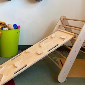 Mászófal / csúszdalap fa hintához - S - natúr